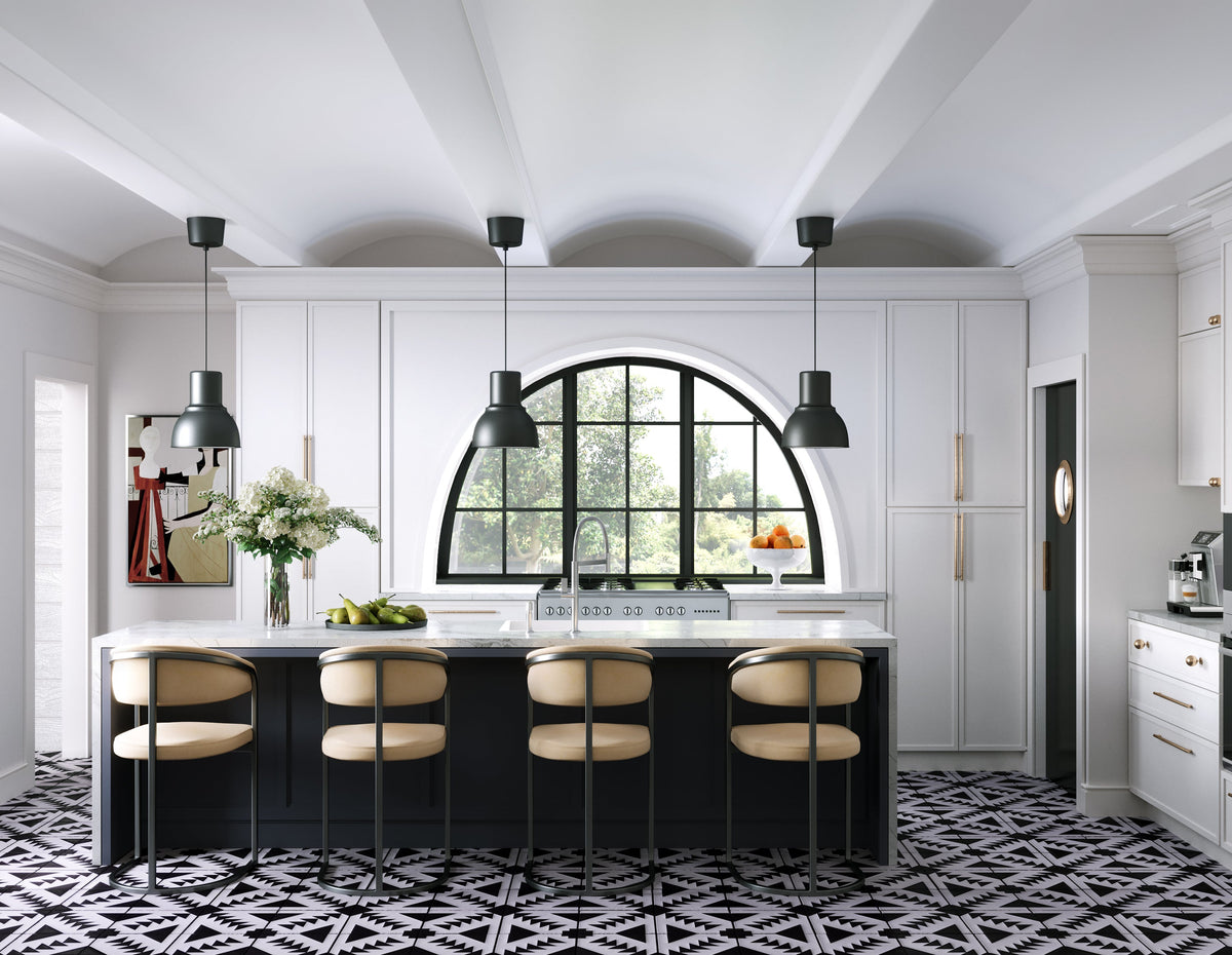 Kitchen scene featuring Petit White cabinets