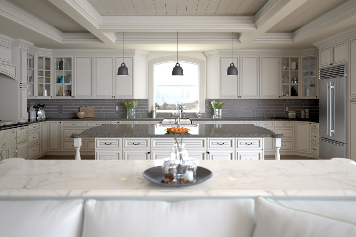 Kitchen scene featuring Signature Pearl cabinets