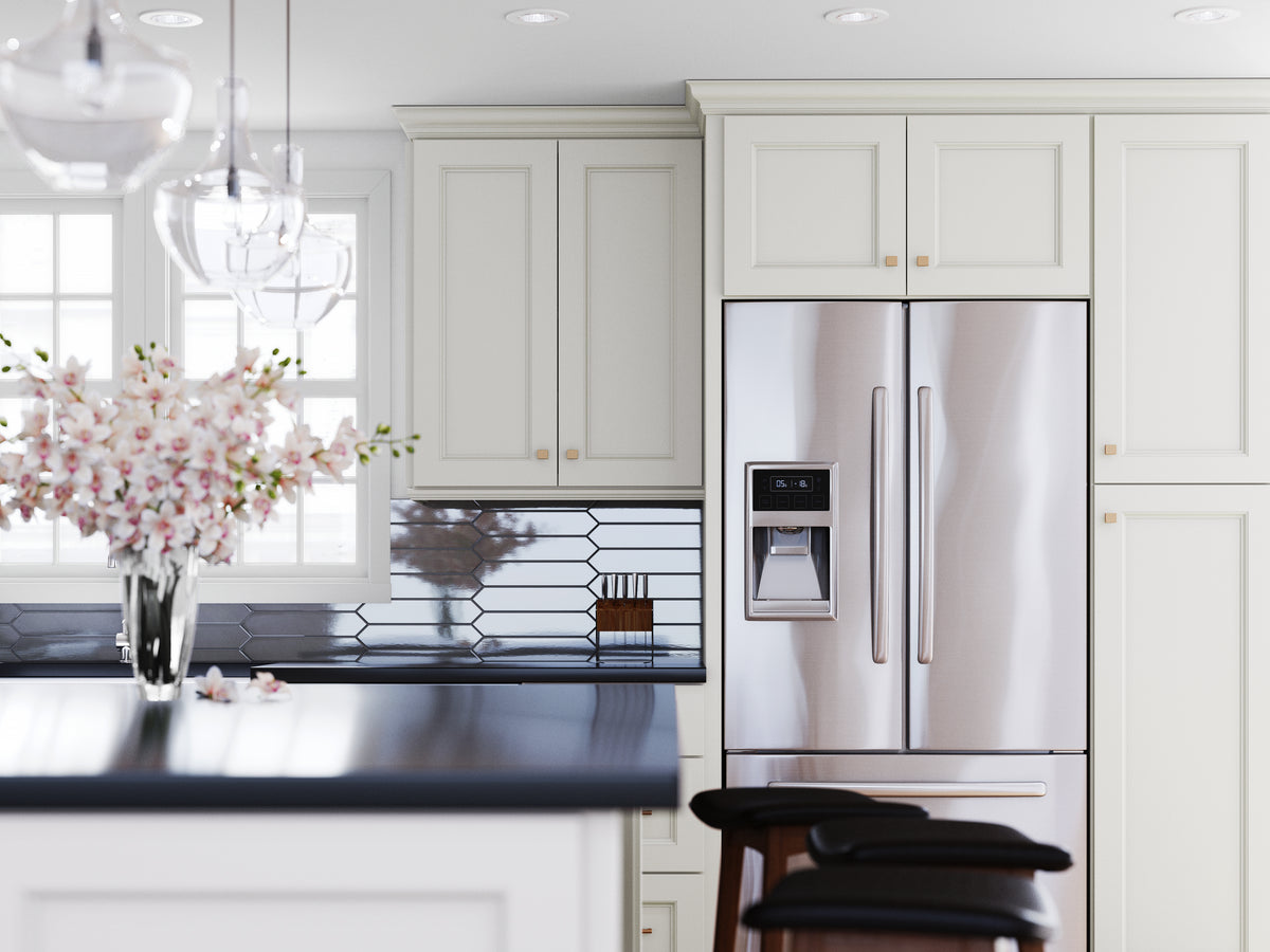 Kitchen scene featuring Townplace Crema cabinets