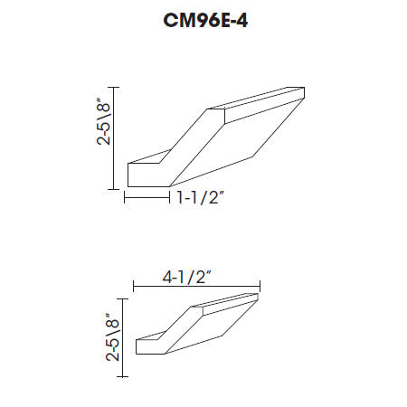 GW-CM96E-4 Gramercy White Crown Molding