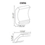 AW-CM96 Ice White Shaker Crown Molding