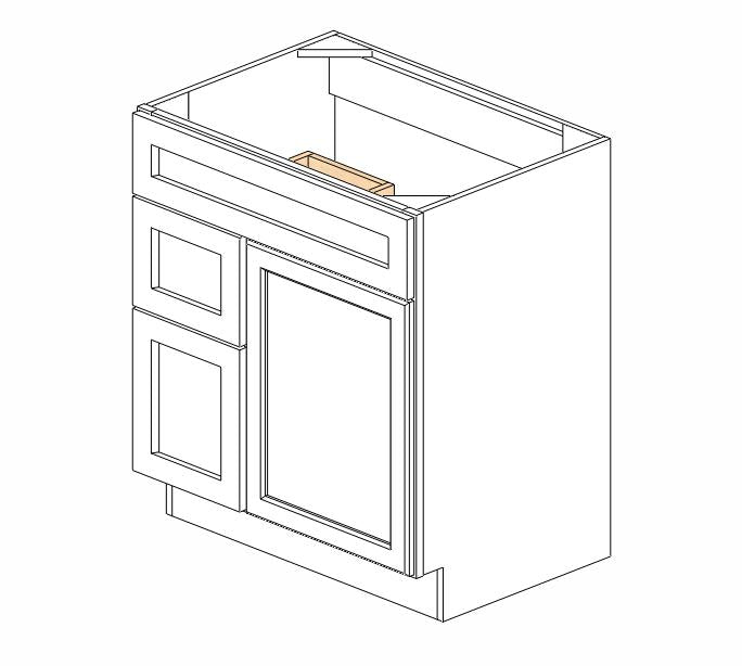 CZ-S3021DL-34-1/2" Cullian Champagne Vanity Sink Base