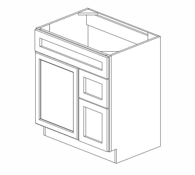 CZ-S3021DR-34-1/2" Cullian Champagne Vanity Sink Base