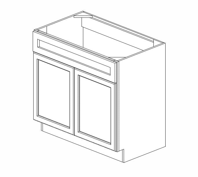 GW-S3621B-34-1/2" Gramercy White Vanity Sink Base