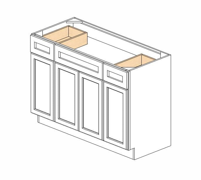 AE-S4821B12D-34-1/2" Estate Brown Shaker Vanity Sink Base