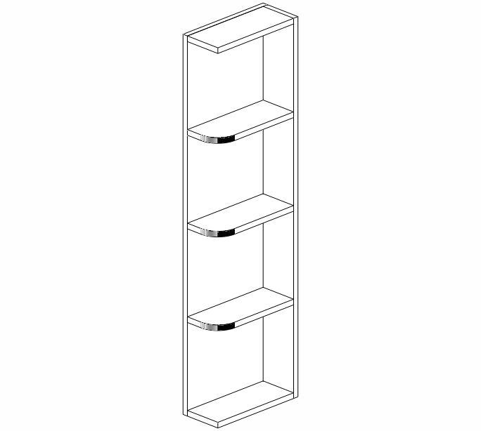AW-WES542 Ice White Shaker Wall End Shelf