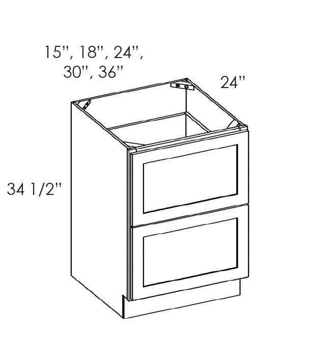 TW-2DB30 Greystone Shaker Drawer Base Cabinet