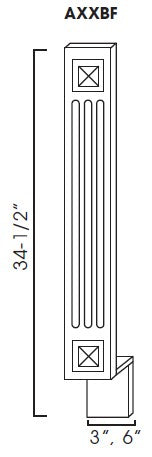 Specification diagram showing decorative base filler