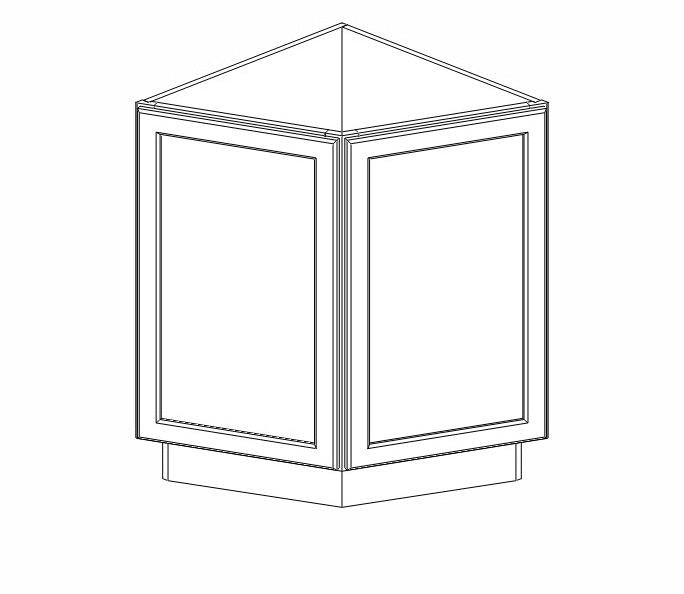 GW-AB24 (Base) Gramercy White Angle Base Cabinet
