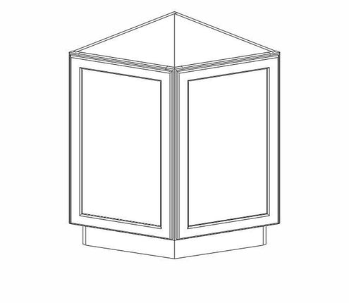 AW-AB24 (Base) Ice White Shaker Angle Base Cabinet