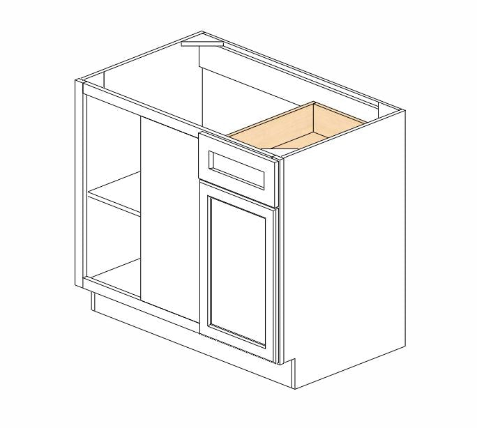 PH-BBLC42/45-39"W Petit Oak Blind Base Corner Cabinet