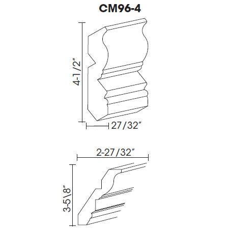 Product image showing crown molding