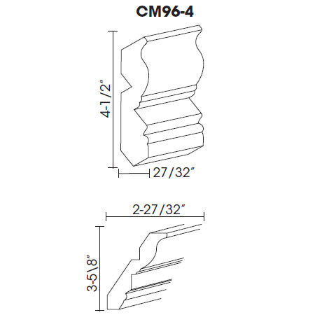 Product image showing crown molding