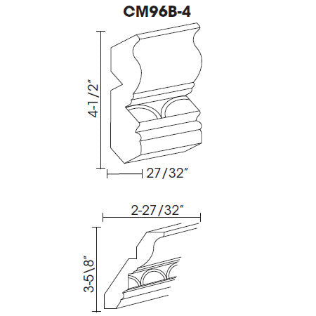 Product image showing crown molding