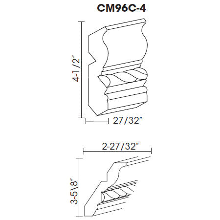 Product image showing crown molding