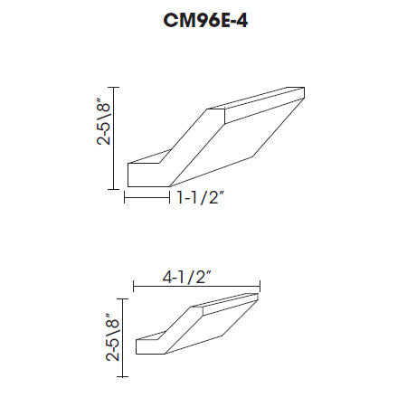 AZ-CM96E-4 Champagne Shaker Crown Molding