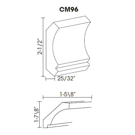 Product image showing crown molding
