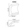 AZ-CM96 Champagne Shaker Crown Molding