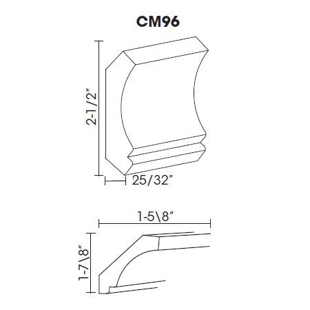 Product image showing crown molding