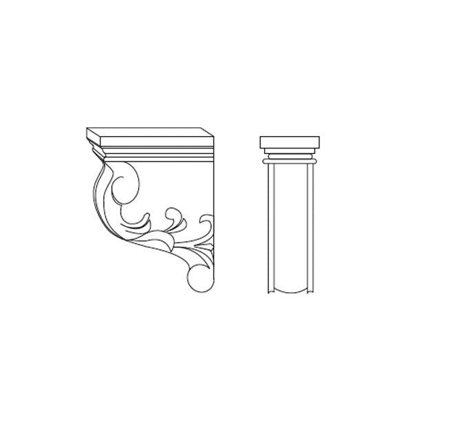 GW-CORBEL56 Gramercy White Corbel