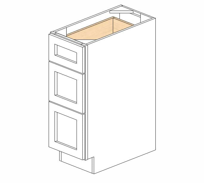 AH-DB12(3) Homestead Oak Shaker Drawer Base Cabinet