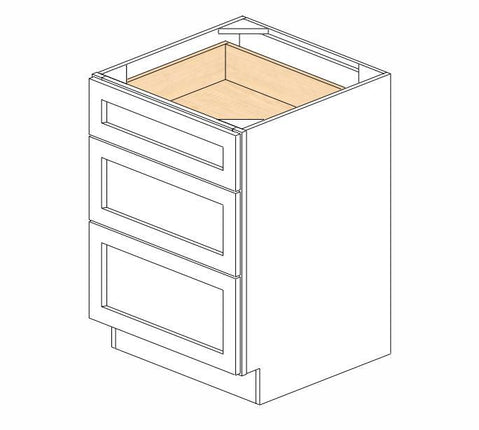 AW-DB24(3) Ice White Shaker Drawer Base Cabinet