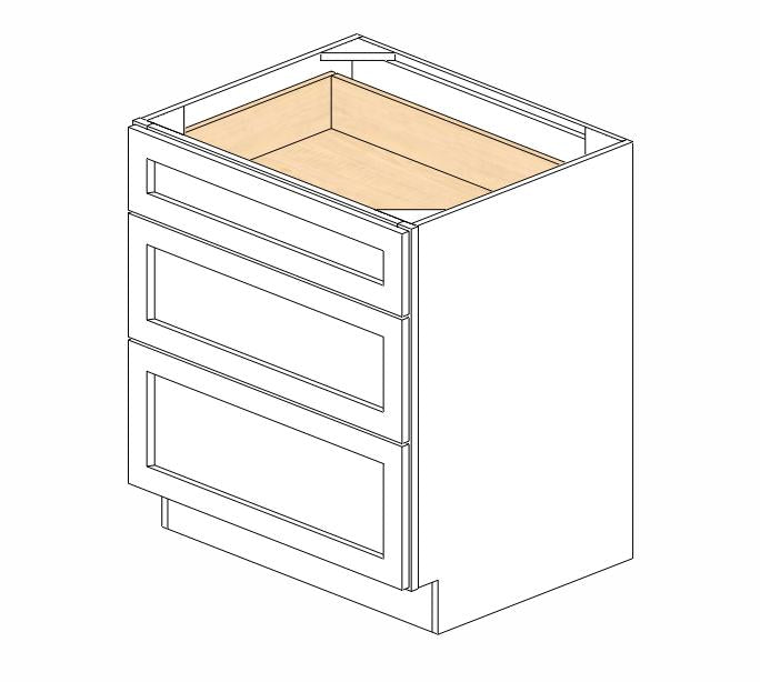 AZ-DB30(3) Champagne Shaker Drawer Base Cabinet