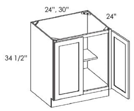 AH-FB24B Homestead Oak Shaker Base Cabinet