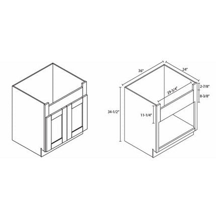 SL-FSB36B Signature Pearl Farm Sink Base Cabinet