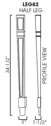 Product image showing decorative half leg
