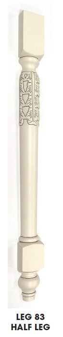 GW-LEG83 Gramercy White Decorative Half Leg
