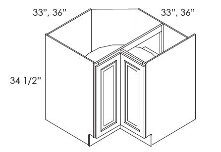 AZ-LS3309 Champagne Shaker Corner Base Lazy Susan Cabinet w/ Revolving Shelves