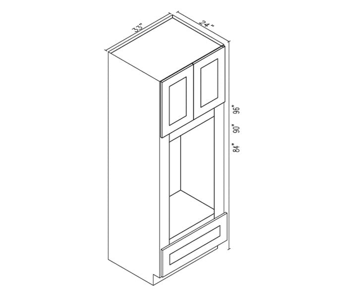 PH-OM3384B Petit Oak Double Oven Cabinet