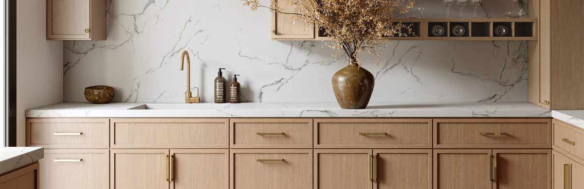 Kitchen scene featuring Petit Oak cabinets