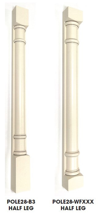 SL-POLE28-W336 Signature Pearl Decorative Half Leg