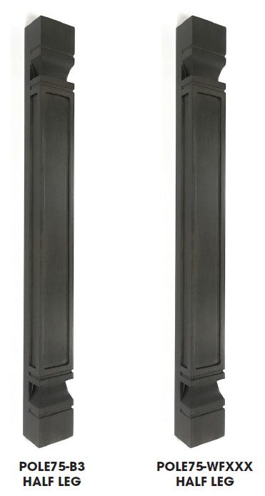 AH-POLE75-B3 Homestead Oak Shaker Decorative Half Leg