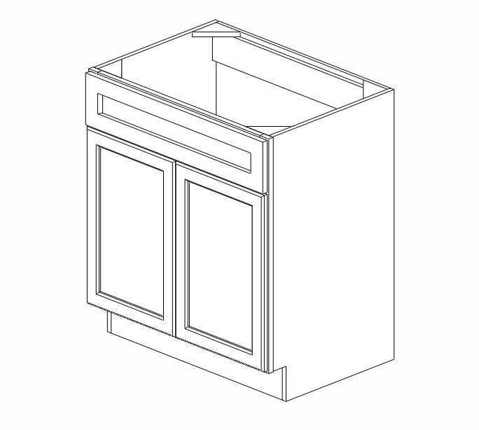 AE-S3021B-34-1/2" Estate Brown Shaker Vanity Sink Base