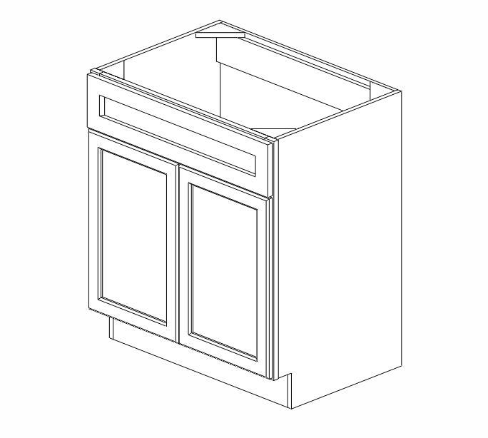 AW-S3021B-34-1/2" Ice White Shaker Vanity Sink Base