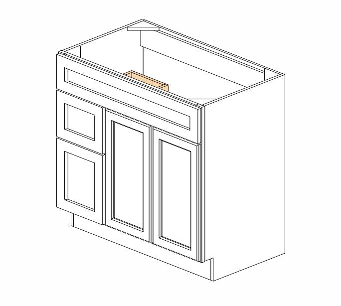 AH-S3621BDL-34-1/2" Homestead Oak Shaker Vanity Sink Base