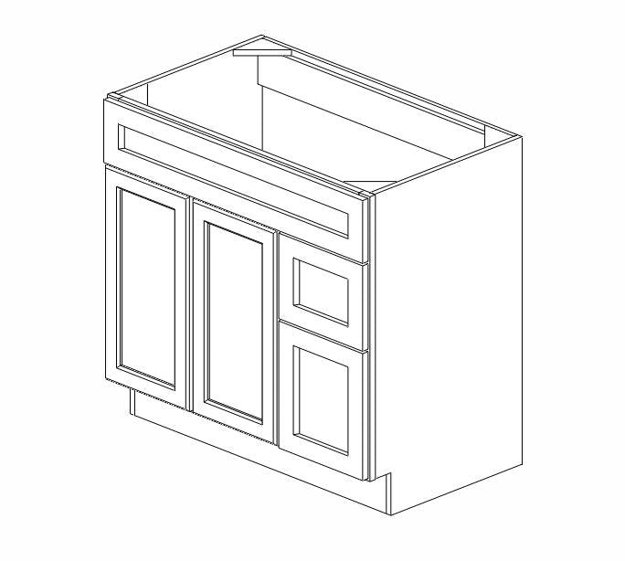 AH-S3621BDR-34-1/2" Homestead Oak Shaker Vanity Sink Base