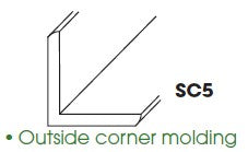 Specification diagram showing outside corner molding