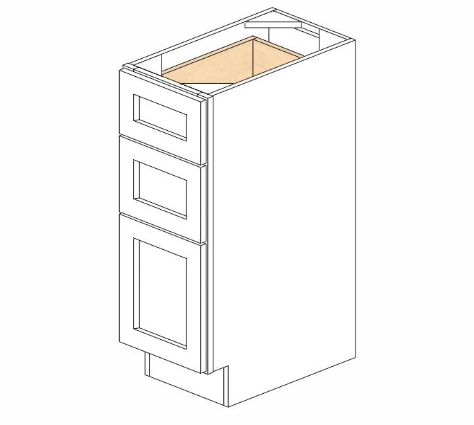 AH-SVB1221-34-1/2" Homestead Oak Shaker Vanity Drawer Base