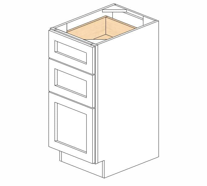 PH-SVB1521-34-1/2" Petit Oak Vanity Drawer Base