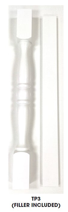 AW-TP3/WF34-1/2" Ice White Shaker Decorative Leg* (Special order item, eta 4-5 weeks)