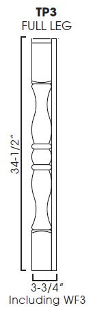 PR-TP3/WF34-1/2 Petit Brown Shaker Decorative Leg
