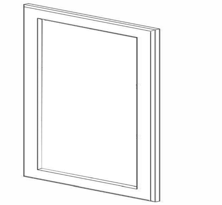 TW-WDC2412GD Uptown White Glass Door for WDC2412