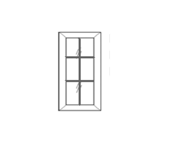 GW-WDC2436MGD Gramercy White Mullion Glass Door for WDC2436
