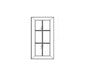TQ-W2436BMGD Townplace Crema Mullion Glass Doors for W2436B (2pcs/set)