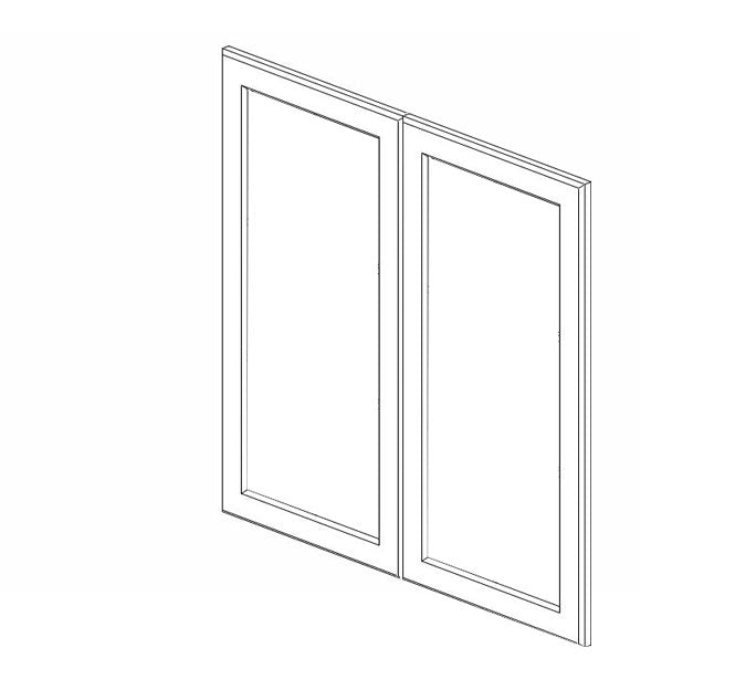 PW-W2436BGD Petit White Shaker Glass Doors for W2436B (2pcs/set)