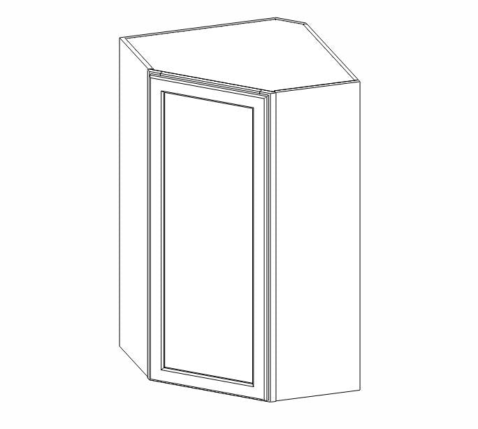 PW-WDC2442 Petit White Shaker Wall Diagonal Corner Cabinet